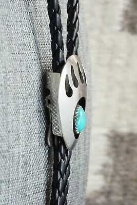 Turquoise & Sterling Silver Bolo Tie - Virginia Long