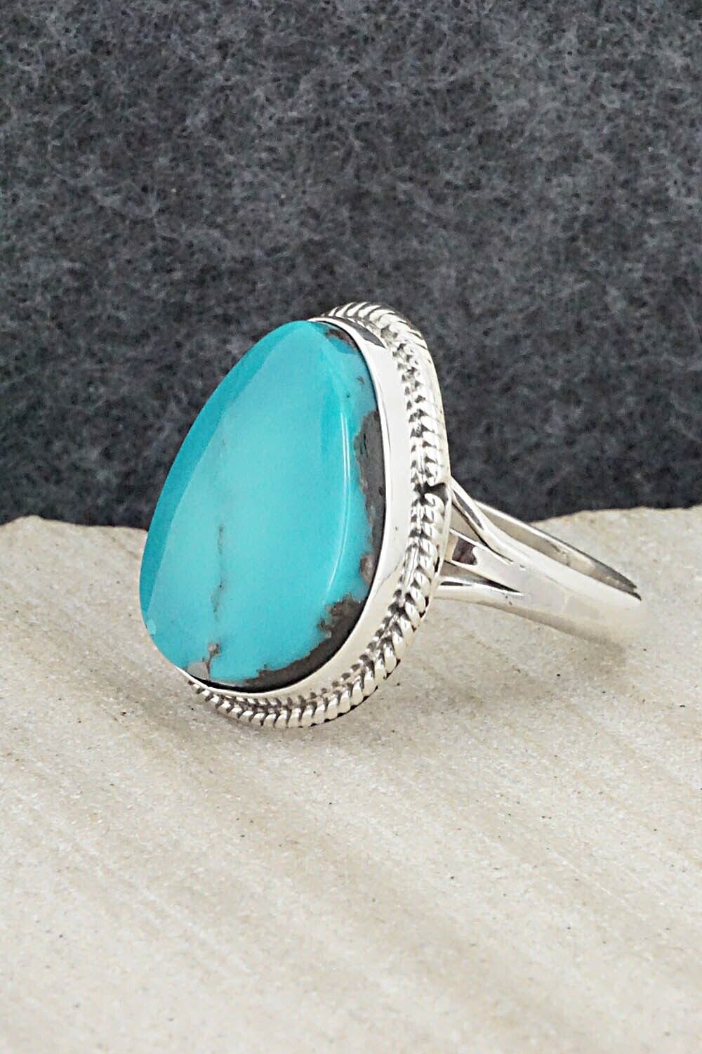 Turquoise & Sterling Silver Ring - Alice Rose Saunders - Size 7.75