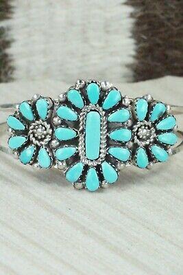 Turquoise & Sterling Silver Bracelet - Evangeline Tsabetsaye - High Lonesome Trading