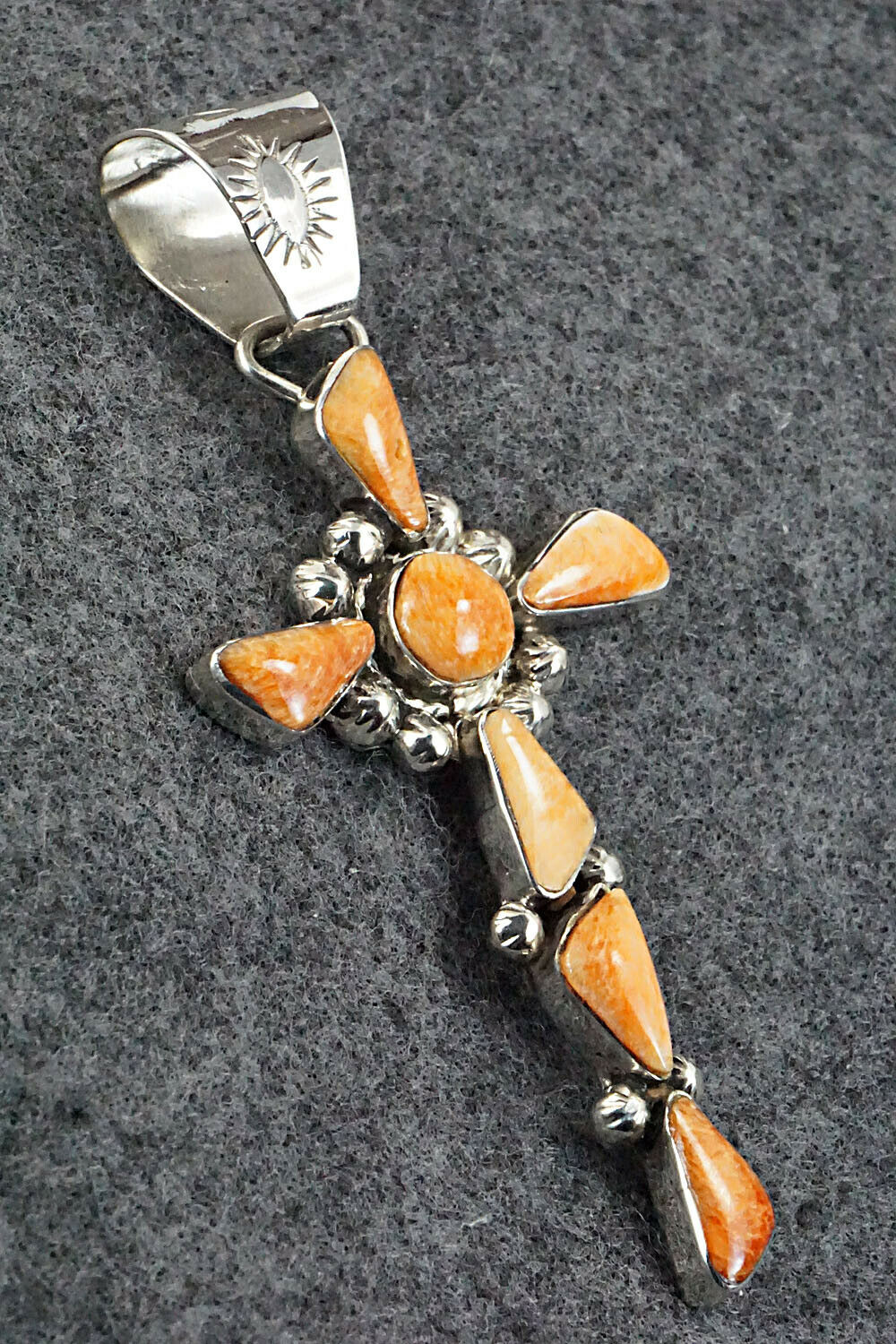 Spiny Oyster & Sterling Silver Pendant - Sheena Jack