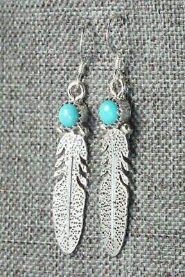 Turquoise & Sterling Silver Earrings - Lee Shorty