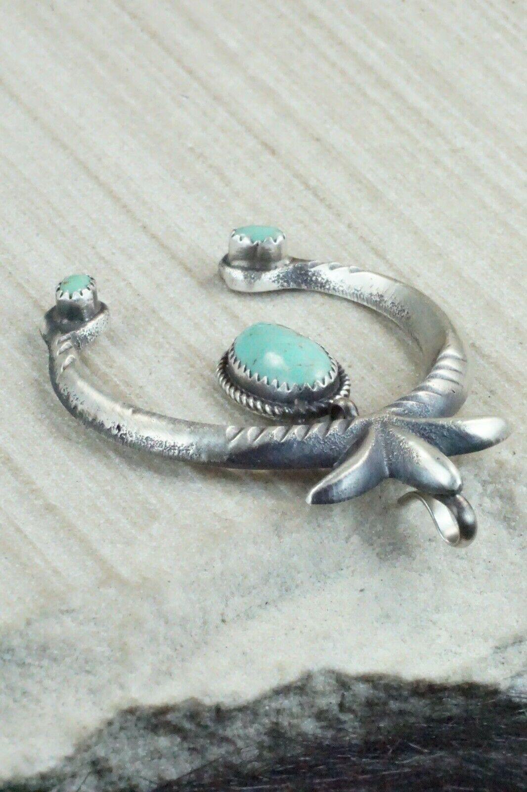 Turquoise and Sterling Silver Pendant - Martha Cayatineto - High Lonesome Trading