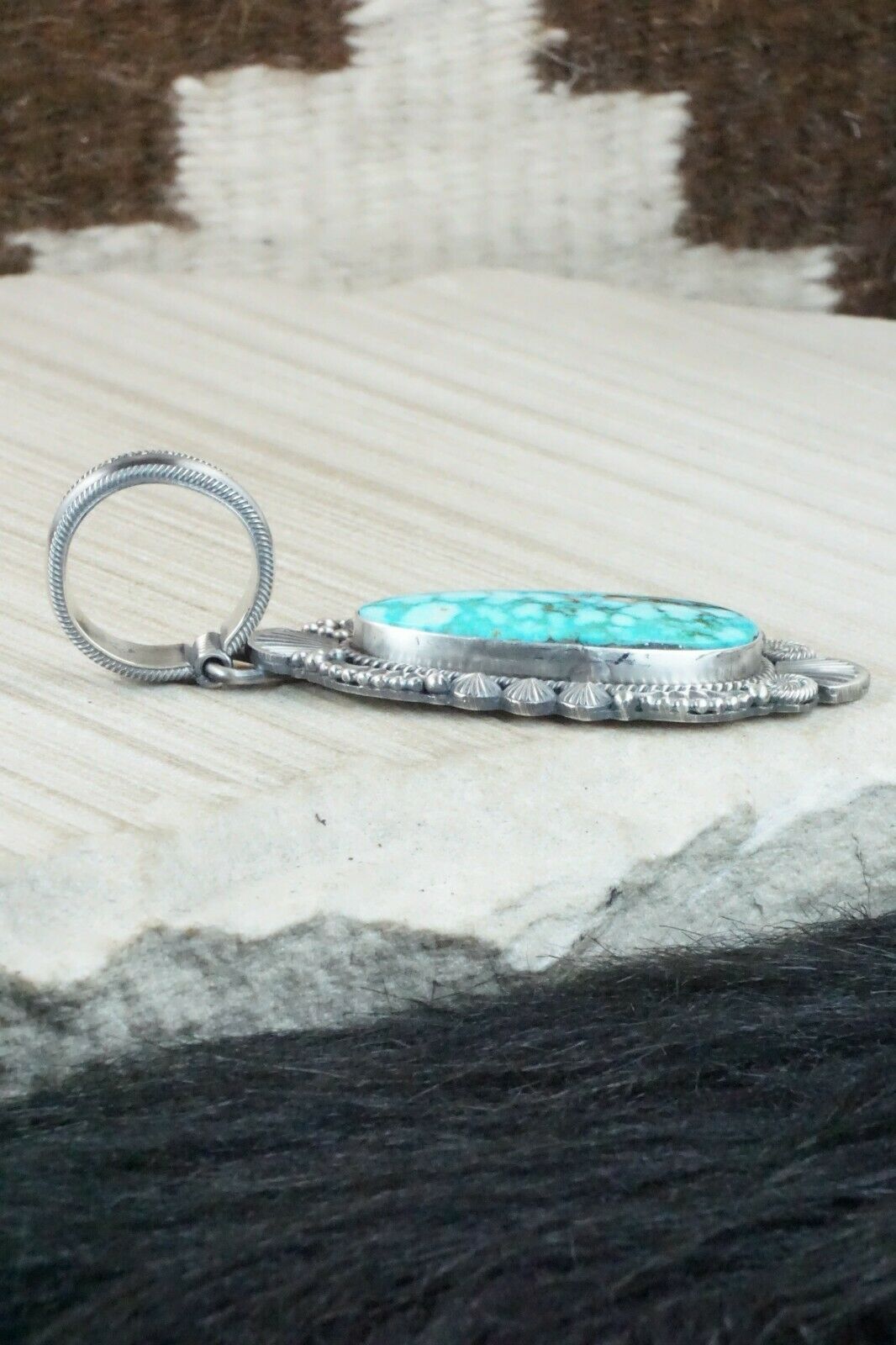 Turquoise & Sterling Silver Pendant - Michael Calladitto