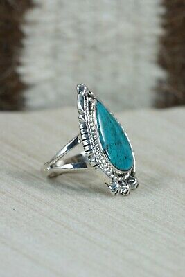 Navajo Turquoise & Sterling Silver Ring - Andrew Vandever - Size 6.75