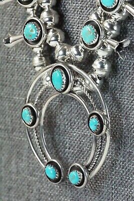 Turquoise & Sterling Silver Squash Blossom & Earrings - Phil Garcia