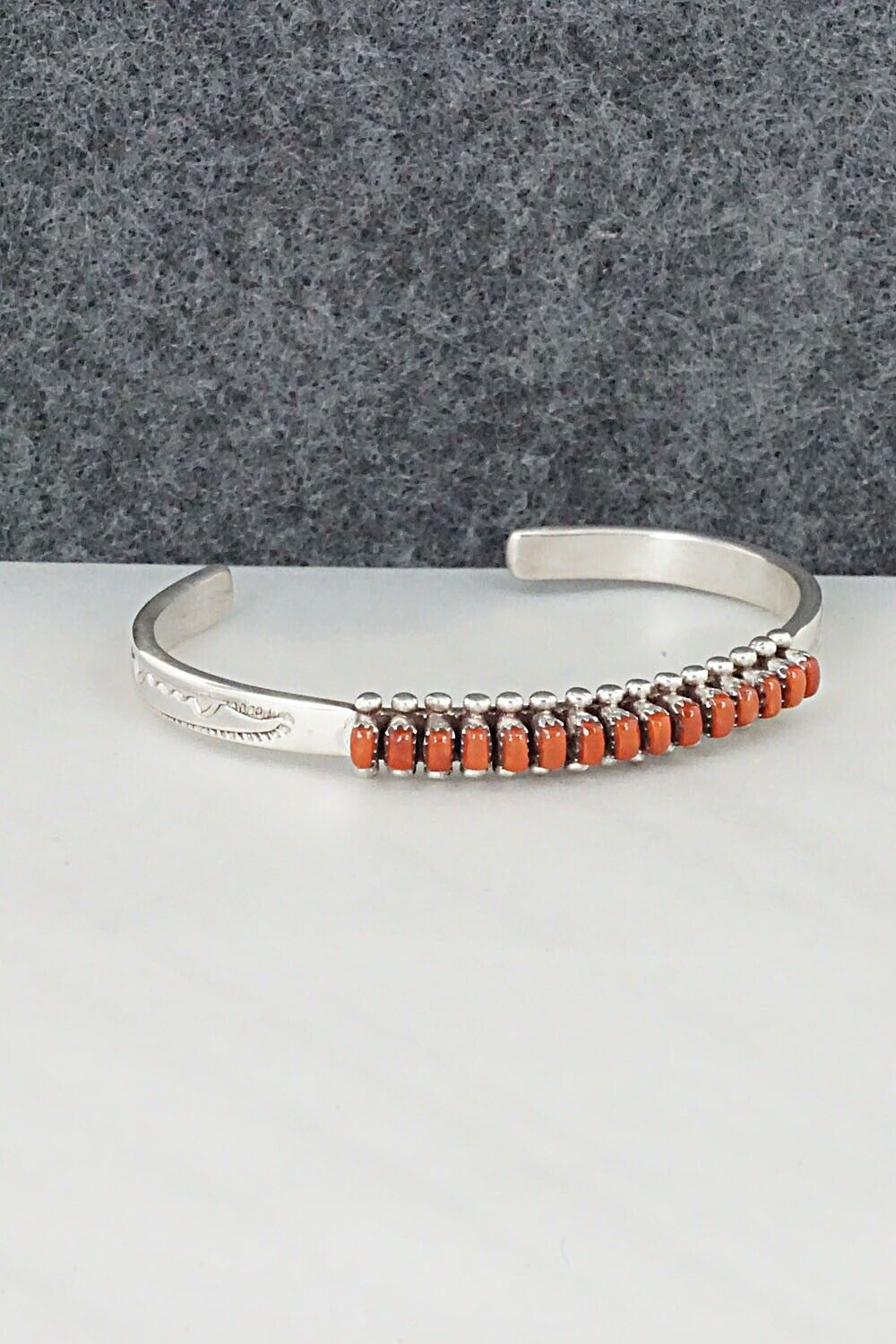 Coral & Sterling Silver Bracelet - Irma Unkestine