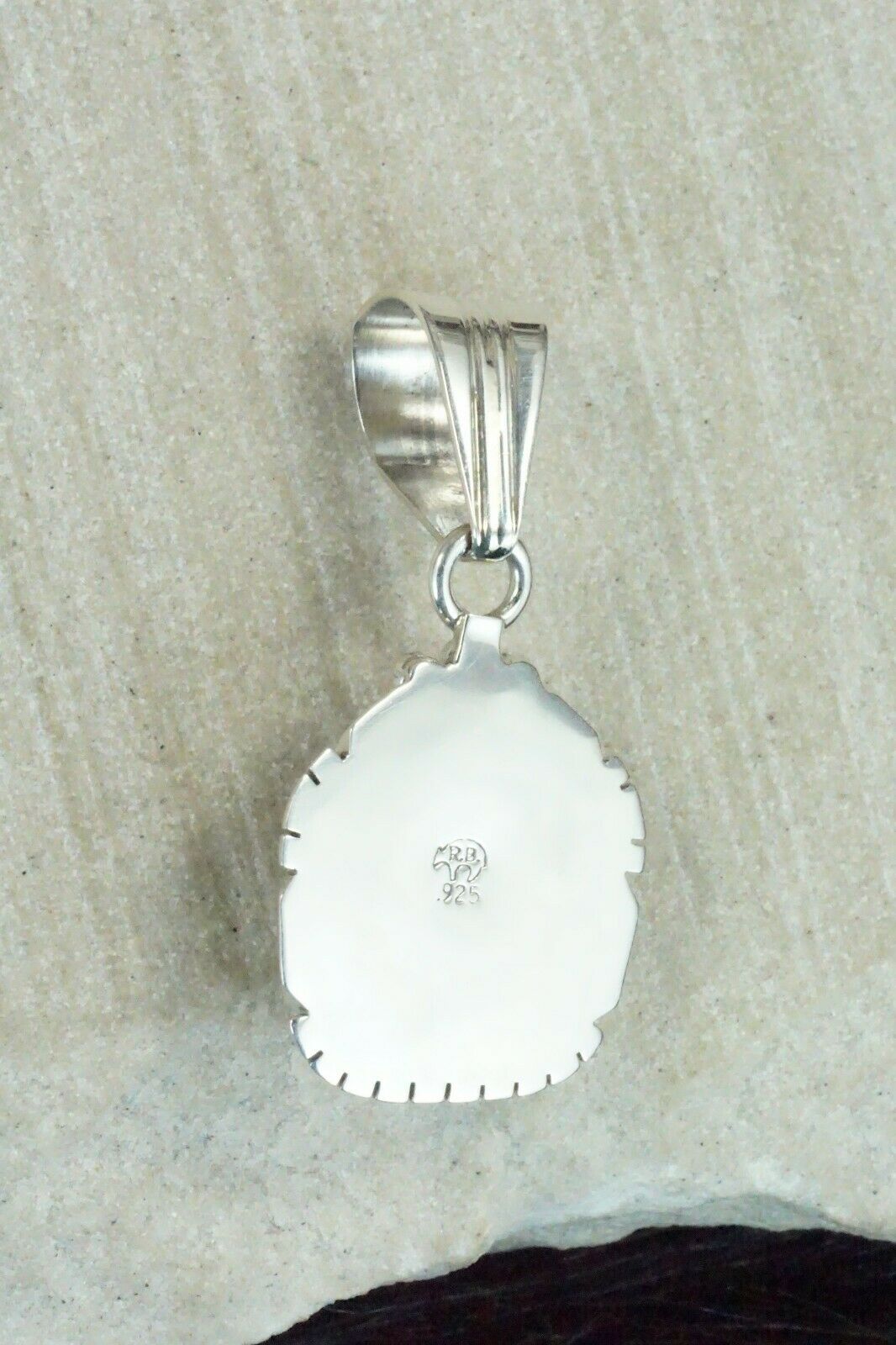 Turquoise and Sterling Silver Pendant - Samuel Yellowhair - High Lonesome Trading