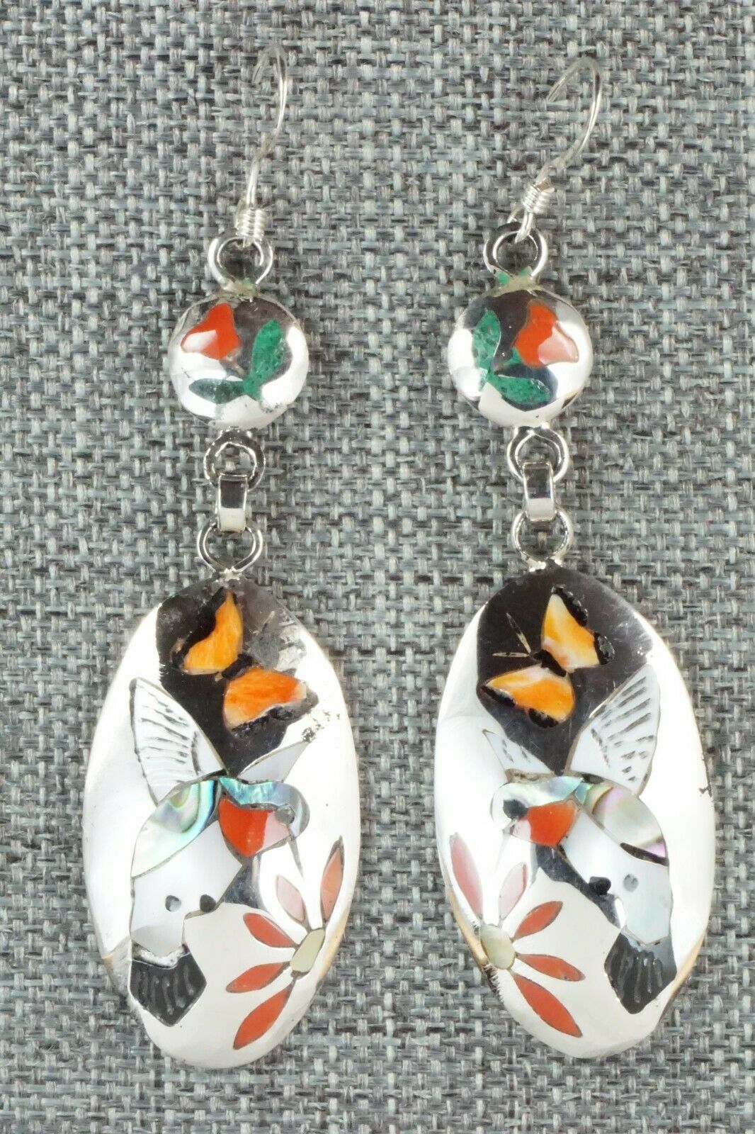Multi Stone & Sterling Silver Earrings - Quintin Quam Sr.