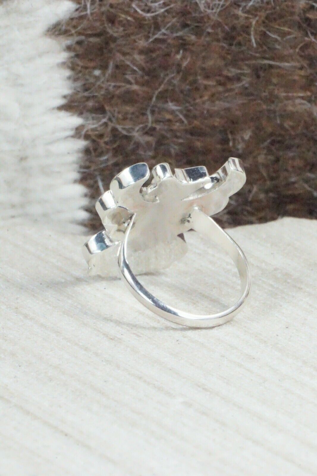Multi Stone Inlay & Sterling Silver Ring - Breon Wallace - Size 6