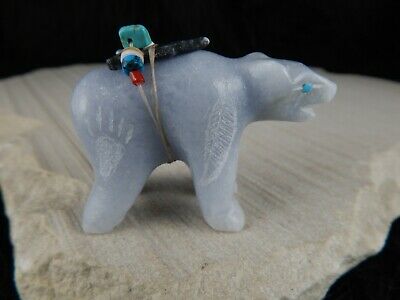Bear Zuni Fetish - Narren Bowannie - Zuni Bear Carving - High Lonesome Trading
