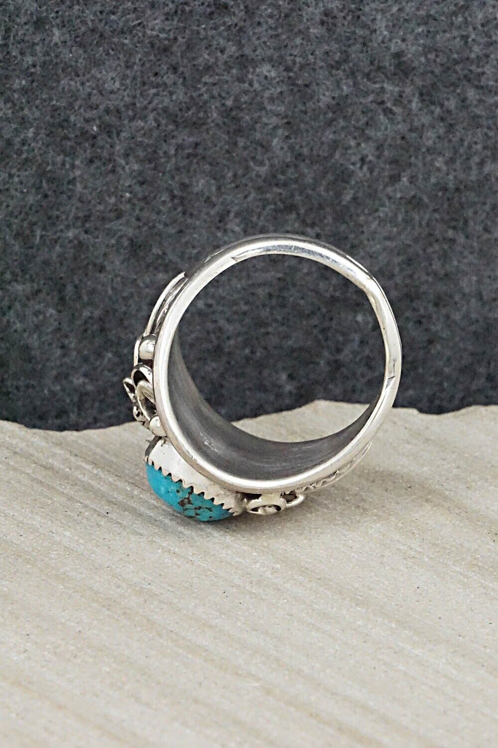 Turquoise & Sterling Silver Ring - Jeannette Saunders - Size 11.5