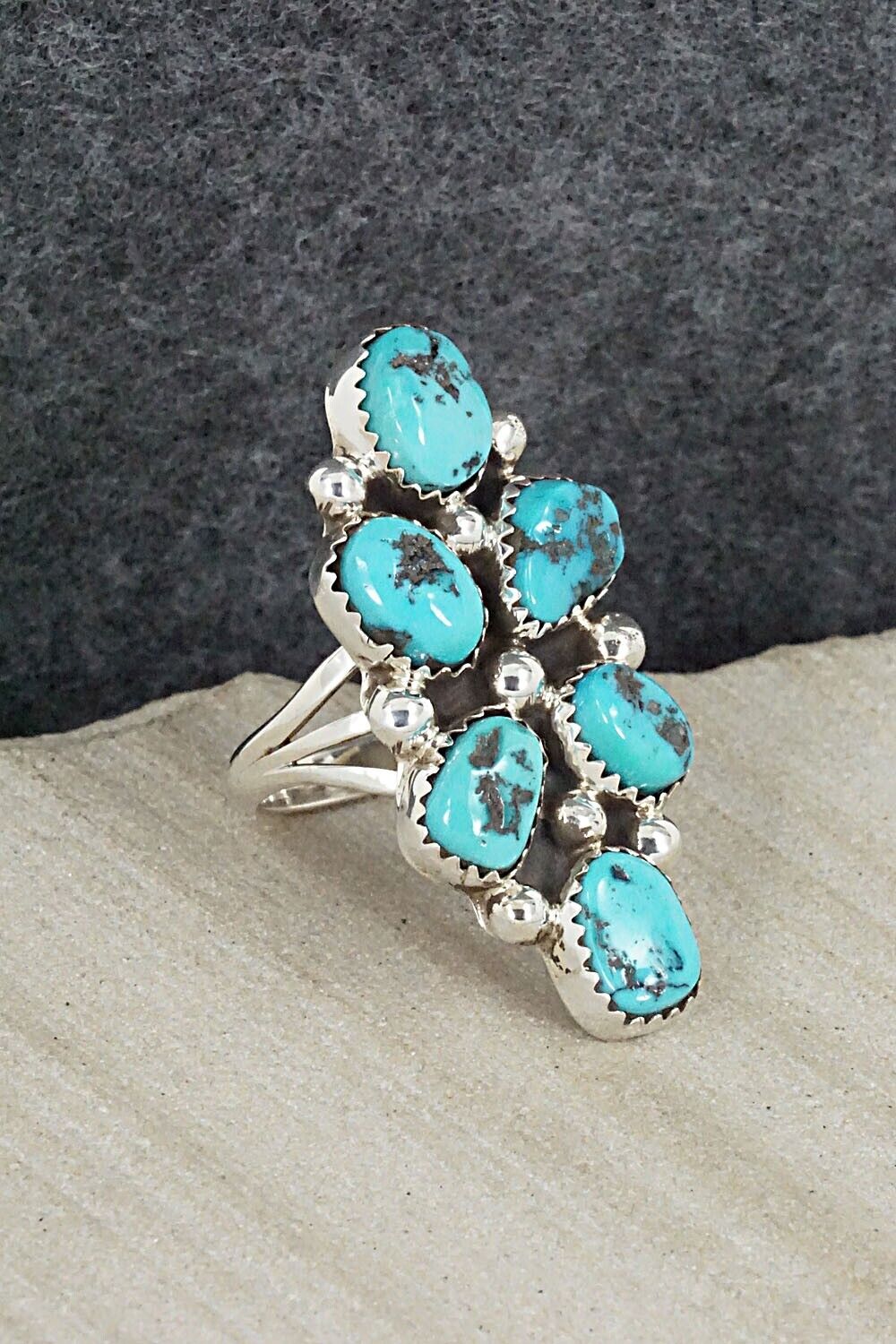 Turquoise Sterling Silver Ring - Roberta Begay - Size 7
