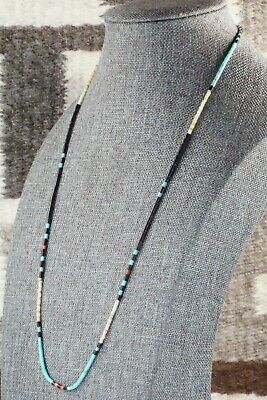Turquoise, Shell, Coral & Sterling Silver Necklace - Esquipula Tenorio