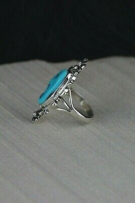 Navajo Turquoise and Sterling Silver Ring - Daniel Benally - Size 7.5 - High Lonesome Trading