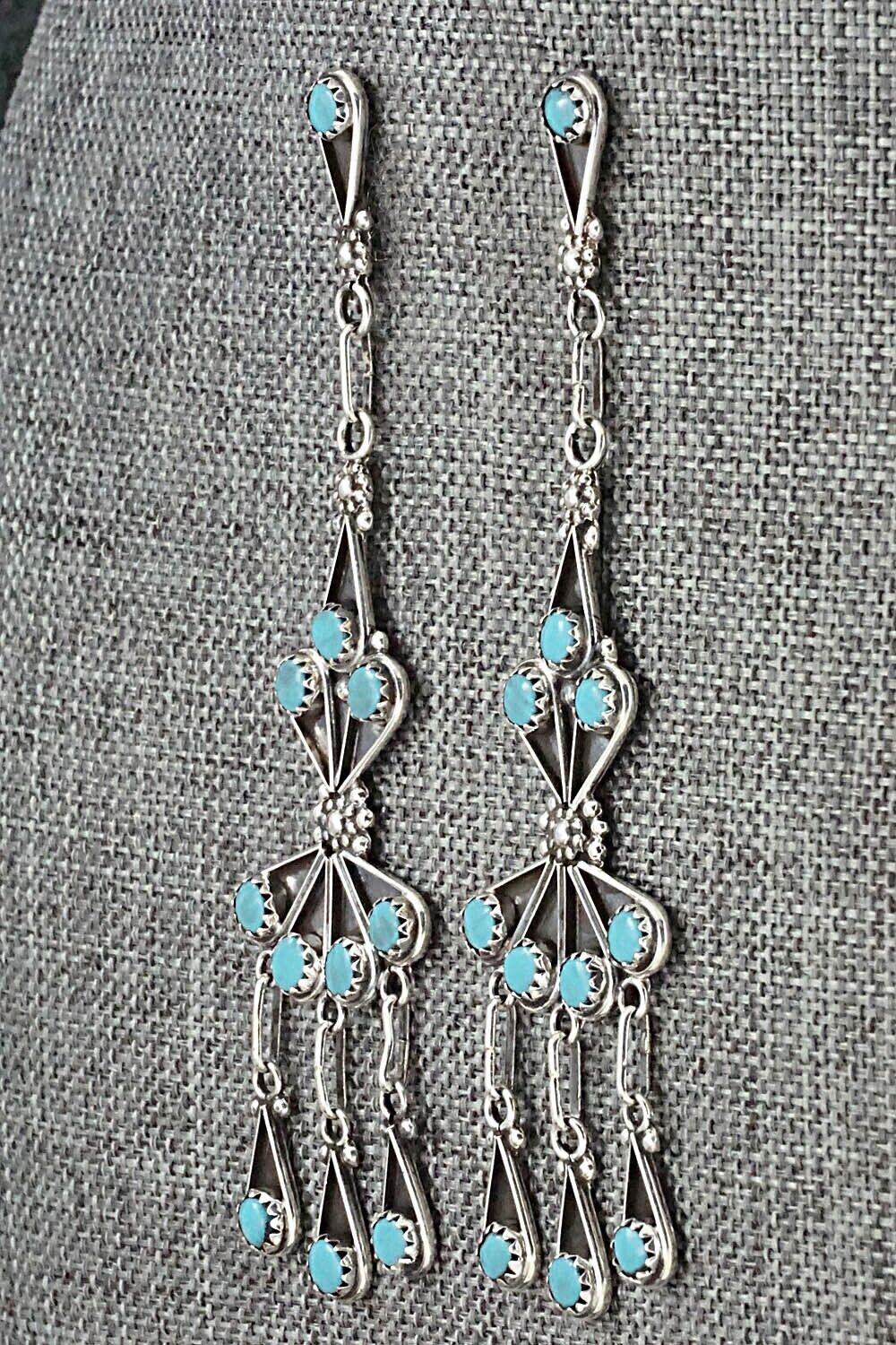 Turquoise & Sterling Silver Earrings - Vivianita Booqua