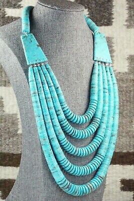 Turquoise & Sterling Silver Necklace - Lupe Lovato