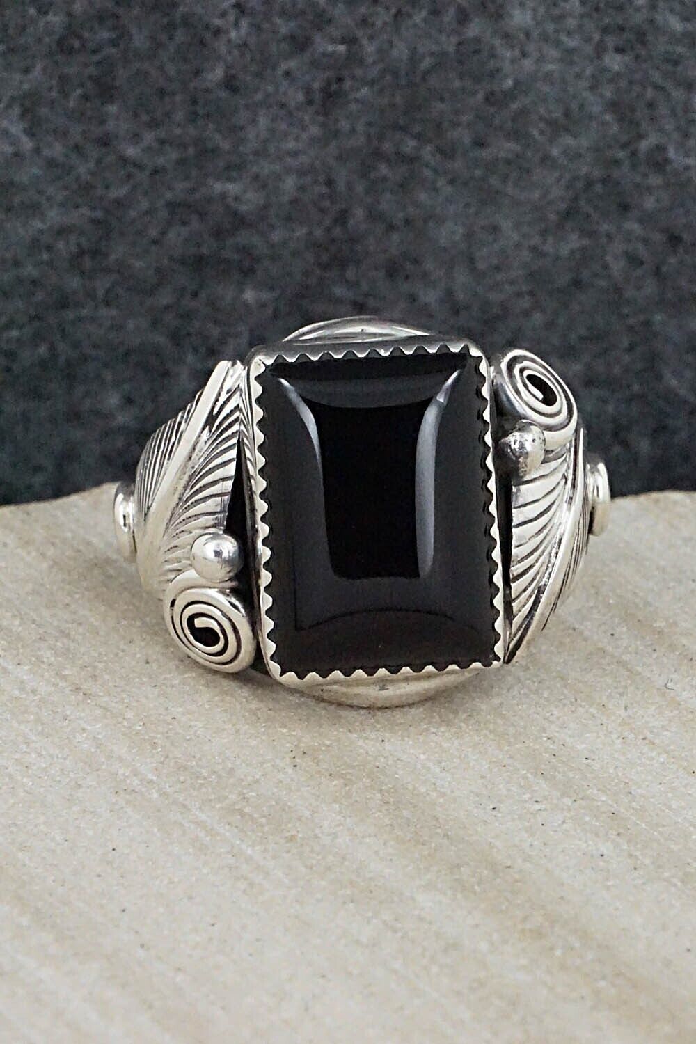 Onyx & Sterling Silver Ring - Darrell Morgan - Size 11