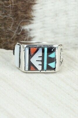 Turquoise & Sterling Silver Ring - Leslie & Gladys Lamy - Size 10