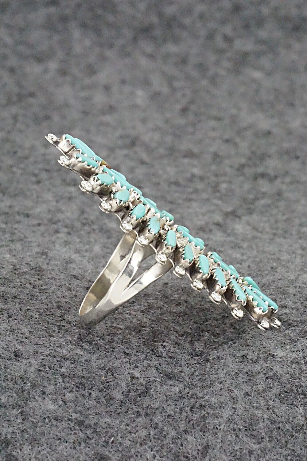 Turquoise & Sterling Silver Ring - Nathaniel Nez - Size 8