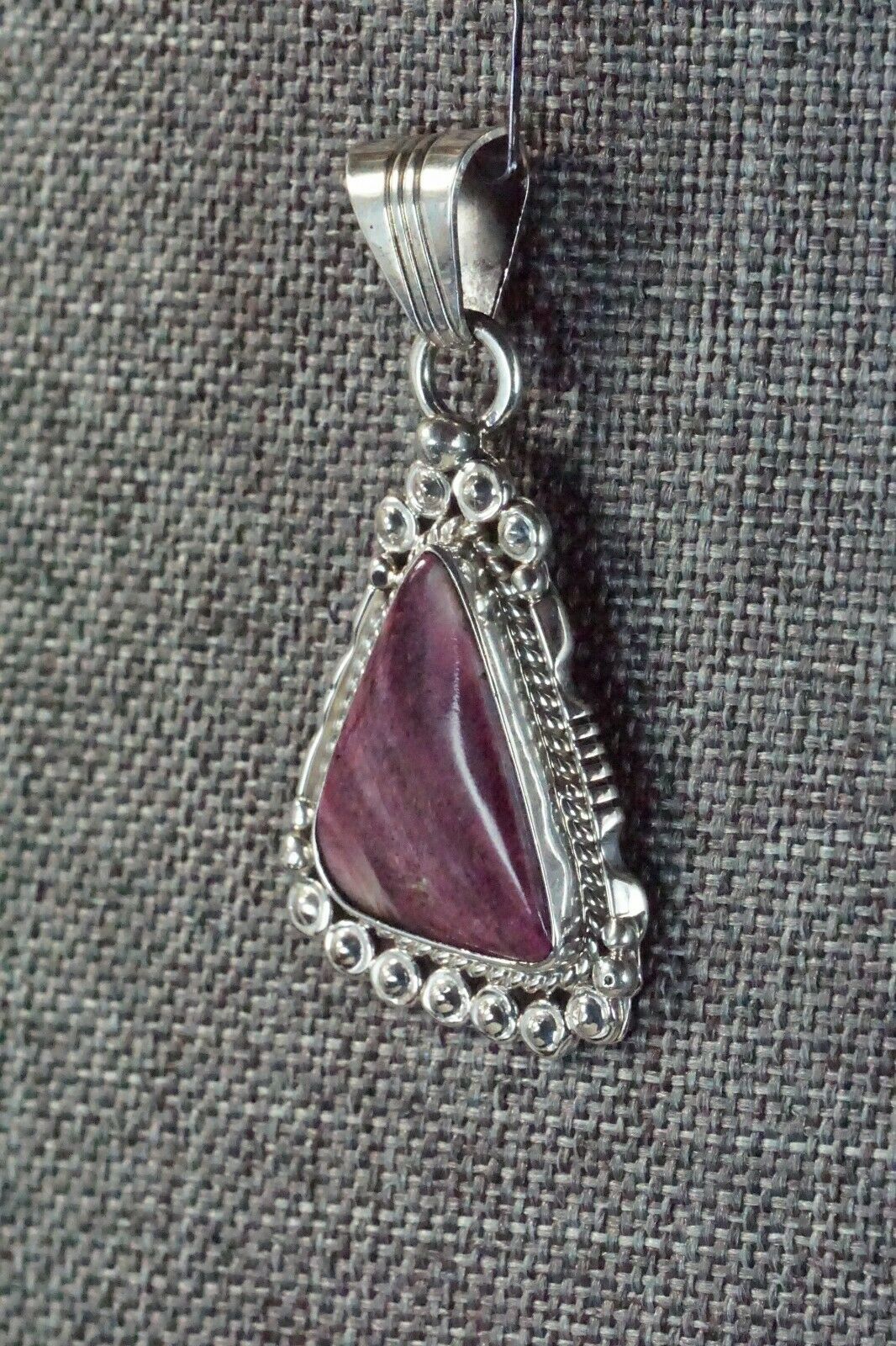 Spiny Oyster and Sterling Silver Pendant - Native American