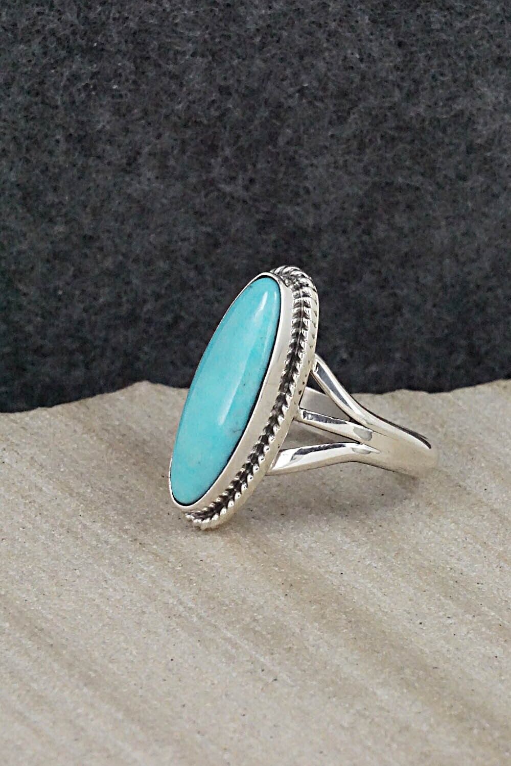 Turquoise & Sterling Silver Ring - Mark Barney - Size 6.5