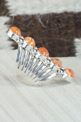 Spiny Oyster & Sterling Silver Ring - Thomas Yazzie - Size 6.5