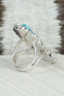 Turquoise & Sterling Silver Ring - Shirley Largo - Size 5.75