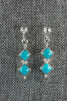 Turquoise & Sterling Silver Earrings - Rosie Chee - Navajo