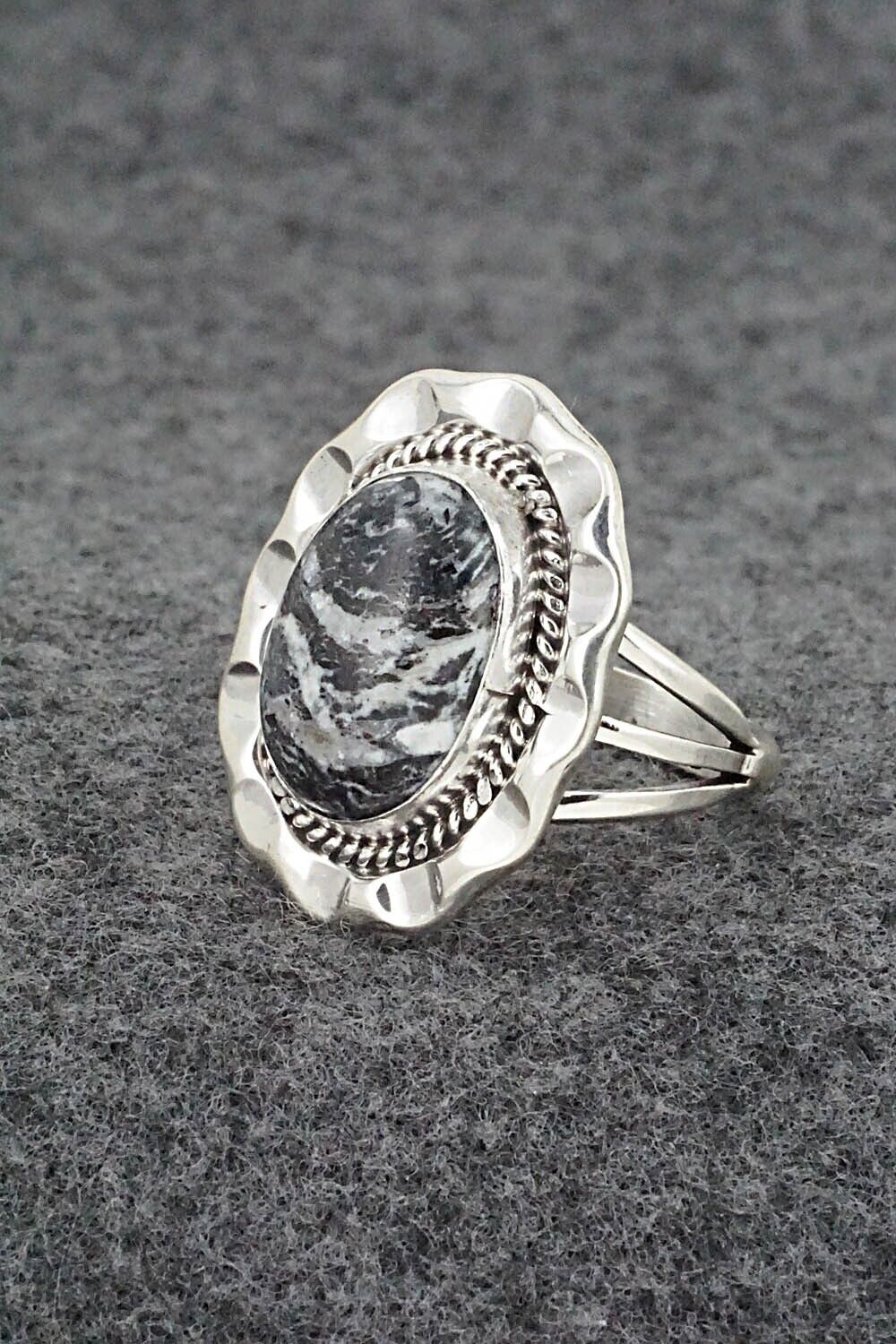 White Buffalo & Sterling Silver Ring - Samuel Yellowhair - Size 7.5
