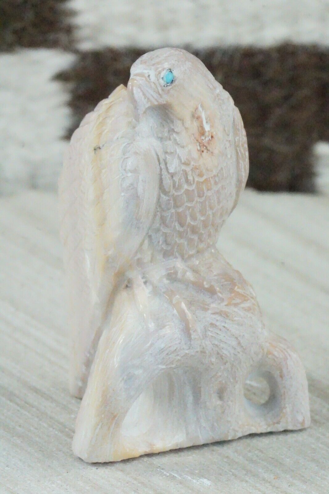 Eagle Zuni Fetish Carving - Derrick Kaamasee