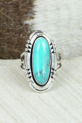 Turquoise & Sterling Silver Ring - Andrew Vandever - Size 7.75