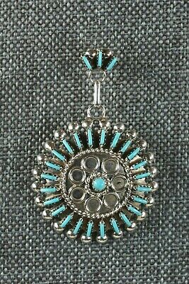Zuni Turquoise & Sterling Silver Earrings - Philander Gia - High Lonesome Trading