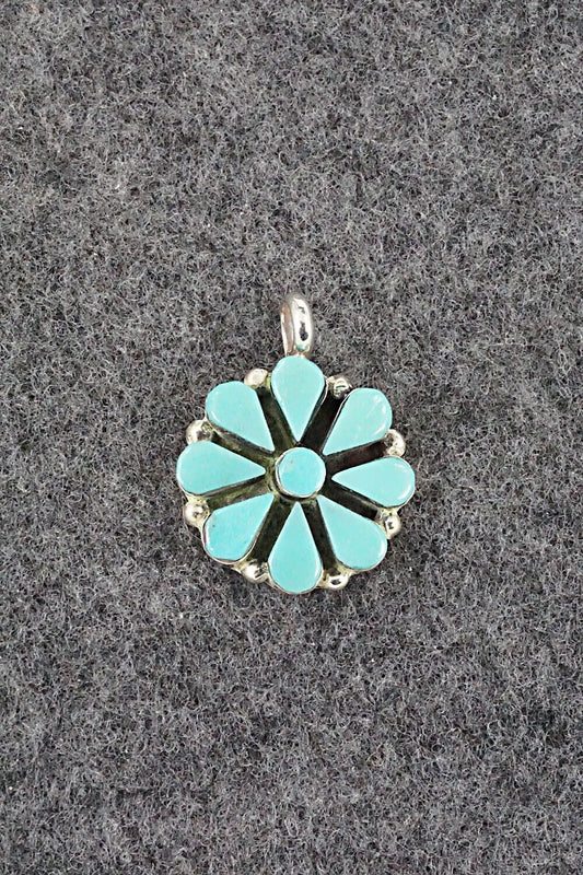 Turquoise & Sterling Silver Pendant - Arlo Kanteena