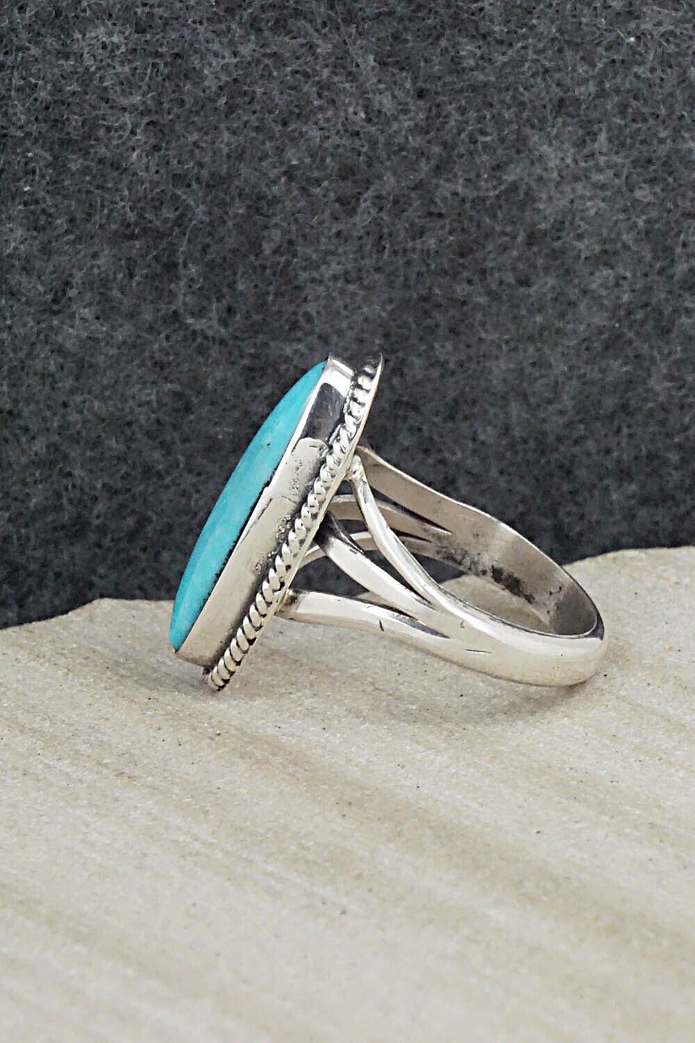 Turquoise & Sterling Silver Ring - Mark Barney - Size 6.5