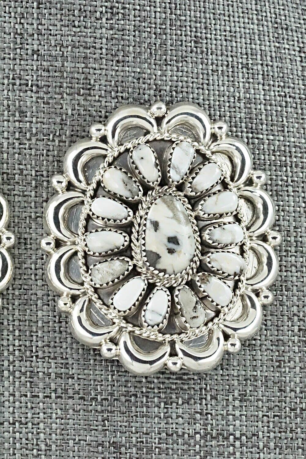 White Buffalo & Sterling Silver Earrings - Jaz Wilson